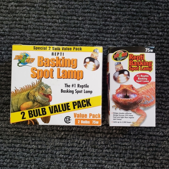 3 Bulb Bundle Zoo Med Basking Spot Lamp 75W New
